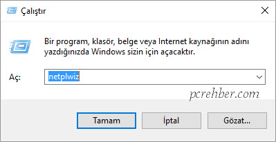 Windows 10 Açılış Şifresini Kaldırmak