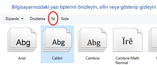 font silme