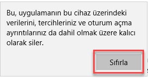 microsoft store sıfırlama