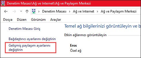 windows 10 dlna ayarları