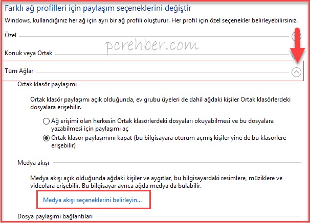windows 10 dlna ayarları