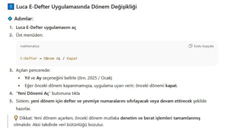E-Defter dönem değişikliği nereden yapılır?