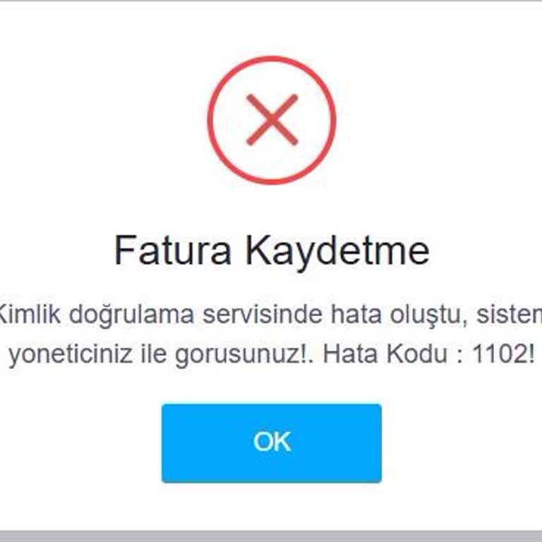 Kimlik doğrulama servisinde hata oluştu