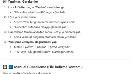 Luca e-Defter güncelleme NASIL YAPILIR ?