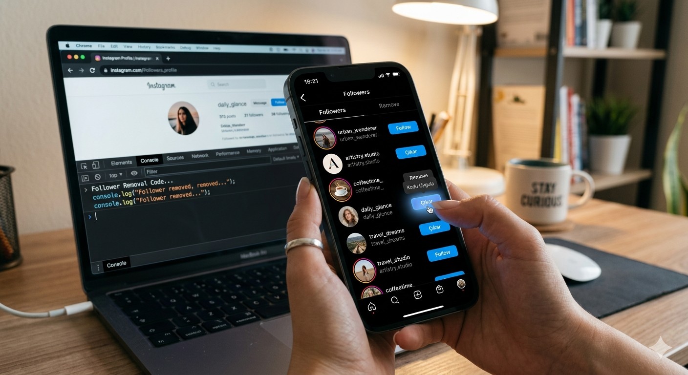 instagram takipçi silme kodu