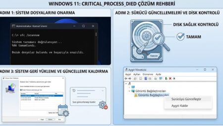 Critical process died windows 11 çözümü