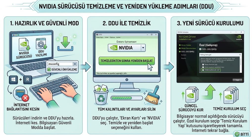 NVIDIA Sürücüsünü DDU ile Temizleyip Yeniden Yükleme Adımları