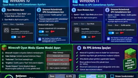 Windows 10 ve 11 işletim sistemlerinde Minecraft FPS’ini artıracak Oyun Modu ve Donanım Hızlandırmalı GPU Zamanlaması ayarları nasıl yapılır?