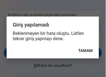 Instagram “beklenmeyen bir hata oluştu lütfen tekrar giriş yapmayı dene” hatası için çözüm önerileri